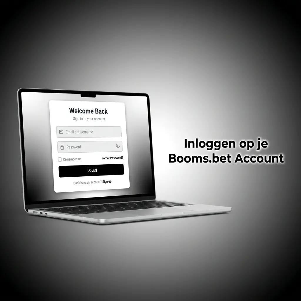 Inlogscherm van Booms.bet account